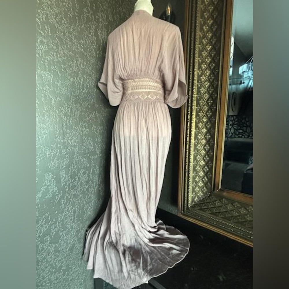 Lulu’s mauve-pale lavender DUSTER- SWIM COVER up, excellent pre-owned condition - Picture 7 of 8